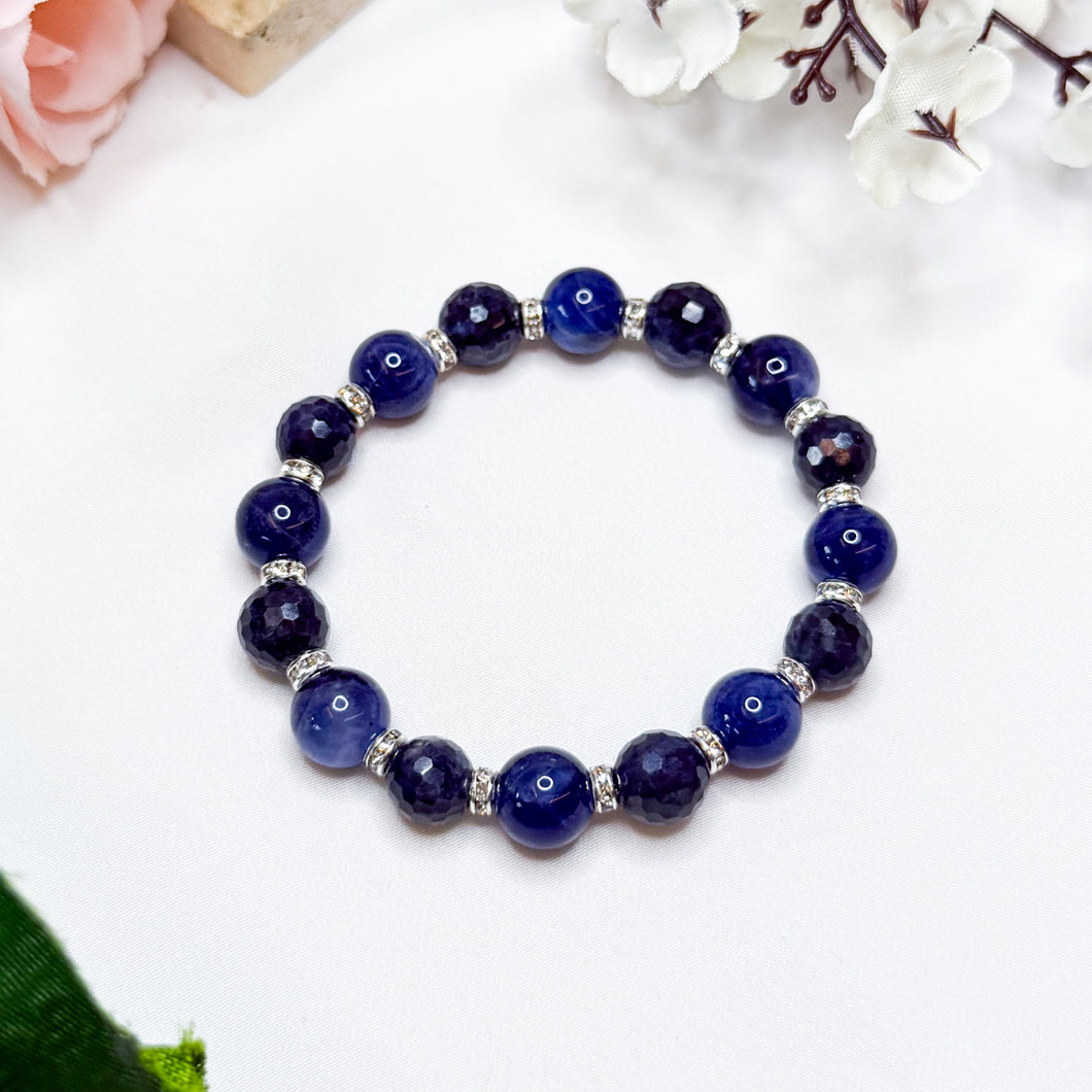Royal Blue (Faceted Blue Sapphire, Sodalite) Crystal Bracelet