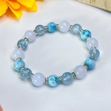 Load image into Gallery viewer, Sea Blue (Larimar, Blue Topaz, Blue Chalcedony) Crystal Bracelet
