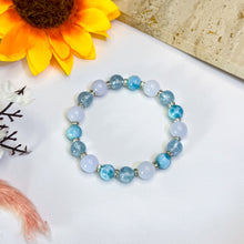 Load image into Gallery viewer, Sea Blue (Larimar, Blue Topaz, Blue Chalcedony) Crystal Bracelet
