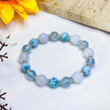 Load image into Gallery viewer, Sea Blue (Larimar, Blue Topaz, Blue Chalcedony) Crystal Bracelet
