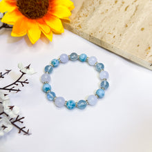 Load image into Gallery viewer, Sea Blue (Larimar, Blue Topaz, Blue Chalcedony) Crystal Bracelet
