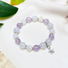 Load image into Gallery viewer, Euphoria (Lavender Quartz, Blue Chalcedony, Rainbow Moonstone) Crystal Bracelet
