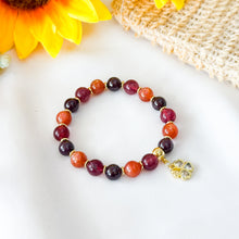 Load image into Gallery viewer, Magnetic Muse (Orange Sunstone, Rhodolite Garnet, Strawberry Quartz) Crystal Bracelet
