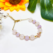 Load image into Gallery viewer, Princess Pixie (Kunzite, Rose Quartz) Crystal Signature Gold Plated Stainless Steel Chain Bracelet
