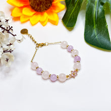 Load image into Gallery viewer, Princess Pixie (Kunzite, Rose Quartz) Crystal Signature Gold Plated Stainless Steel Chain Bracelet
