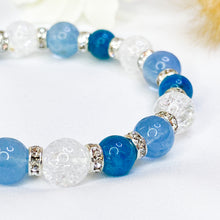 Load image into Gallery viewer, Moroccan Clouds (Aquamarine, Apatite, Frosted Clear Quartz) Crystal Bracelet
