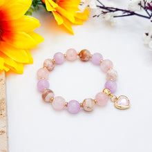 Load image into Gallery viewer, Sakura Berry (Rose Quartz, Kunzite, Sakura Agate) Crystal Bracelet
