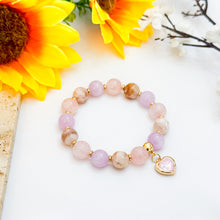 Load image into Gallery viewer, Sakura Berry (Rose Quartz, Kunzite, Sakura Agate) Crystal Bracelet
