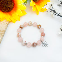 Load image into Gallery viewer, Sakura Roses (Rose Quartz, Sakura Agate) Crystal Bracelet
