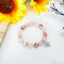 Load image into Gallery viewer, Sakura Roses (Rose Quartz, Sakura Agate) Crystal Bracelet
