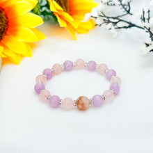 Load image into Gallery viewer, Sakura Berry (Rose Quartz, Kunzite, Sakura Agate) Crystal Bracelet
