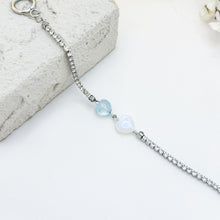 Load image into Gallery viewer, Mermaid Moon (Rainbow Moonstone, Aquamarine) Signature Tennis Chain Crystal Bracelet
