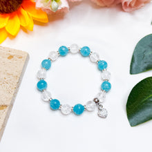 Load image into Gallery viewer, Amazonite (Peru) x Crackled Clear Quartz Crystal Bracelet

