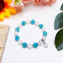 Load image into Gallery viewer, Amazonite (Peru) x Crackled Clear Quartz Crystal Bracelet

