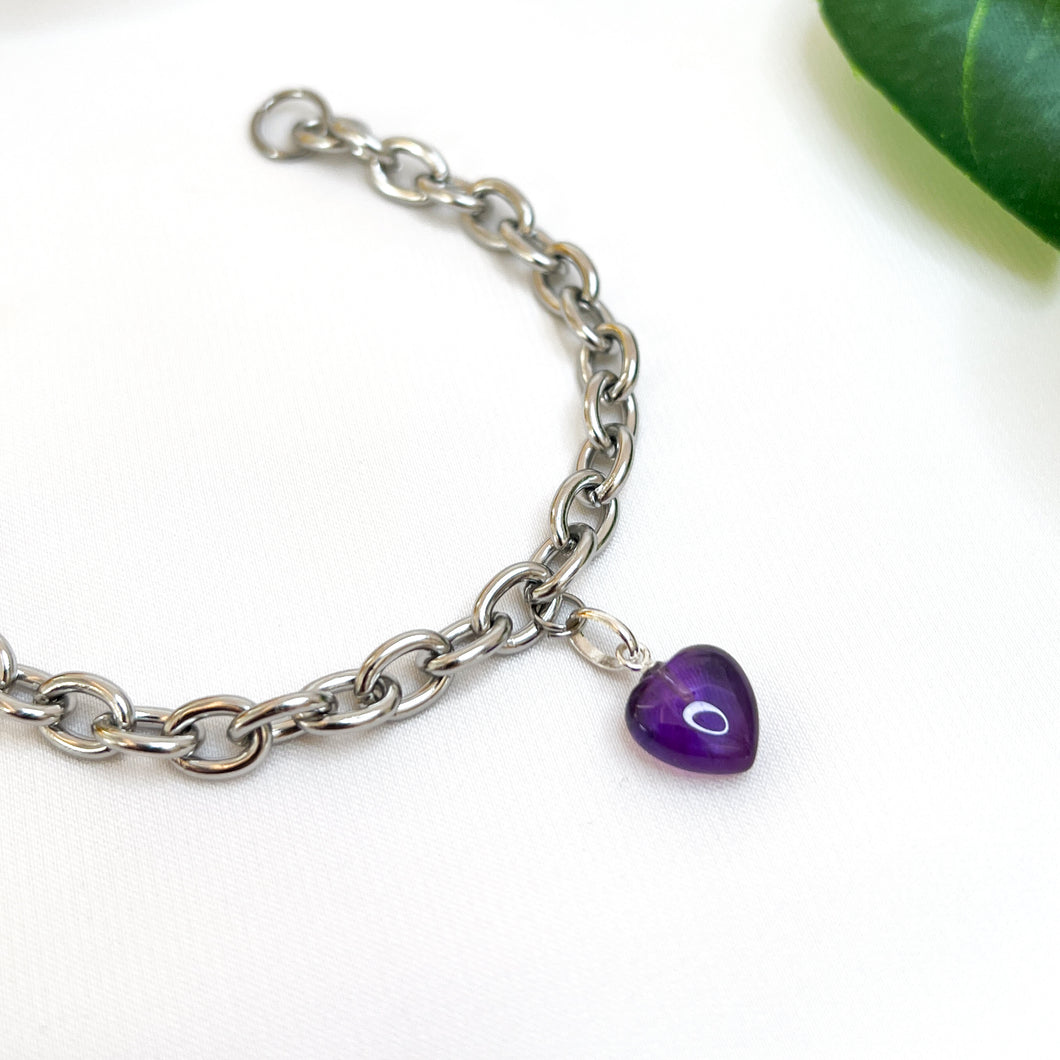 Heart Crystal S925 Sterling Silver 304 Stainless Steel Cable Chains