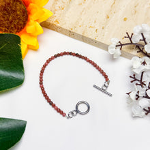 Load image into Gallery viewer, Rhodonite Stainless Steel Chain Crystal Bracelet

