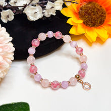 Load image into Gallery viewer, Rosy Dusk Crystal Bracelet (Rose Quartz, Sakura Rhodonite, Kunzite)
