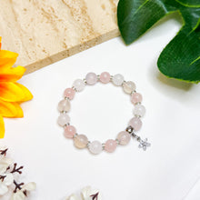 Load image into Gallery viewer, Pink Cherry Blossom (Rose Quartz, White Jade, Chalcedony) Crystal Bracelet
