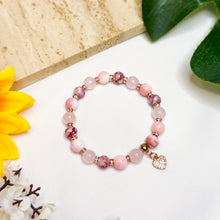 Load image into Gallery viewer, Strawberry Ice Cream Crystal Bracelet (RARE Cinnabrite, Rose Quartz, Pink Conch)
