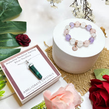 Load image into Gallery viewer, Lavender Rose Bracelet &amp; Necklace Giftset with FREE Crystal Blind Box
