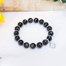 Load image into Gallery viewer, Hypersthene (God of Fortune) w/ S925 Meteorite Charm (Sweden) Crystal Bracelet

