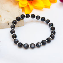 Load image into Gallery viewer, Mini Silver Sheen Obsidian Crystal Bracelet
