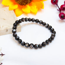 Load image into Gallery viewer, Mini Silver Sheen Obsidian Crystal Bracelet
