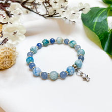 Load image into Gallery viewer, Pacific Blue (Hemimorphite, Blue Aventurine) Crystal Bracelet
