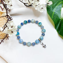 Load image into Gallery viewer, Pacific Blue (Hemimorphite, Blue Aventurine) Crystal Bracelet
