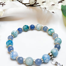 Load image into Gallery viewer, Pacific Blue (Hemimorphite, Blue Aventurine) Crystal Bracelet
