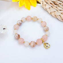 Load image into Gallery viewer, Rose Mochi (Rose Quartz, Sakura Agate, Icy White Jade) Crystal Bracelet
