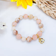 Load image into Gallery viewer, Rose Mochi (Rose Quartz, Sakura Agate, Icy White Jade) Crystal Bracelet

