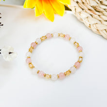 Load image into Gallery viewer, Mini Pink Lemonade (Rose Quartz, Icy White Jade, Citrine) Crystal Bracelet
