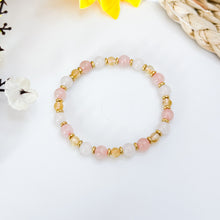 Load image into Gallery viewer, Mini Pink Lemonade (Rose Quartz, Icy White Jade, Citrine) Crystal Bracelet
