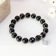 Load image into Gallery viewer, Hypersthene (God of Fortune) w/ S925 Meteorite Charm (Sweden) Crystal Bracelet
