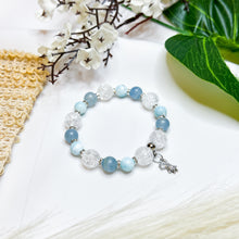 Load image into Gallery viewer, Sea Breeze (Hemimorphite, Blue Calcite, Frosted Clear Quartz) Crystal Bracelet
