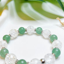 Load image into Gallery viewer, Green Aventurine x Frosted Clear Quartz (S925 Star Charm) Crystal Bracelet
