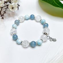 Load image into Gallery viewer, Sea Breeze (Hemimorphite, Blue Calcite, Frosted Clear Quartz) Crystal Bracelet
