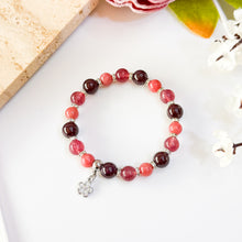 Load image into Gallery viewer, Sweet Berry (Natural Starlight Garnet, Strawberry Quartz, Rhodonite) Crystal Bracelet
