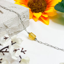Load image into Gallery viewer, Citrine Cylinder Stainless Steel Chain Crystal Bracelet
