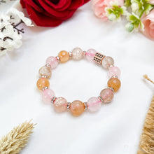 Load image into Gallery viewer, Scarlet Rose Crystal Bracelet (Carnelian, Rose Quartz, Sakura Agate)
