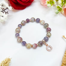 Load image into Gallery viewer, Pink Tourmaline (Rose Gold Circle Charm) Crystal Bracelet
