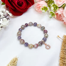 Load image into Gallery viewer, Pink Tourmaline (Rose Gold Circle Charm) Crystal Bracelet
