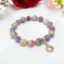 Load image into Gallery viewer, Pink Tourmaline (Rose Gold Circle Charm) Crystal Bracelet
