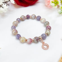 Load image into Gallery viewer, Pink Tourmaline (Rose Gold Circle Charm) Crystal Bracelet
