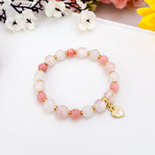 Load image into Gallery viewer, Rose Milk (RARE Pink Sericite, Peruvian Pink Opal, White Jade) Crystal Bracelet
