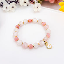 Load image into Gallery viewer, Rose Milk (RARE Pink Sericite, Peruvian Pink Opal, White Jade) Crystal Bracelet
