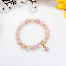 Load image into Gallery viewer, RARE Pink Sericite x Rose Quartz Crystal Bracelet
