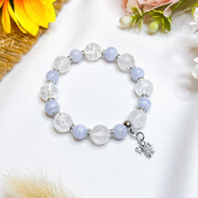 Load image into Gallery viewer, Blue Lace Agate x Frosted Quartz Crystal Bracelet
