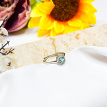Load image into Gallery viewer, Emerald Crystal Sterling Silver S925 Adjustable Ring
